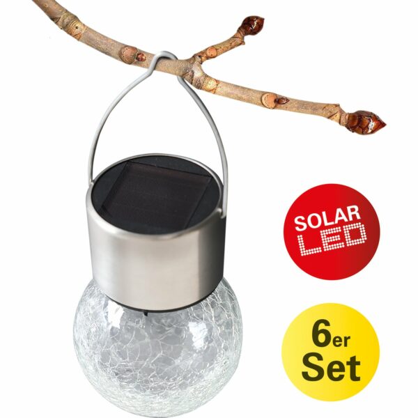 Näve LED-Solarleuchte Crackle 6er-Set