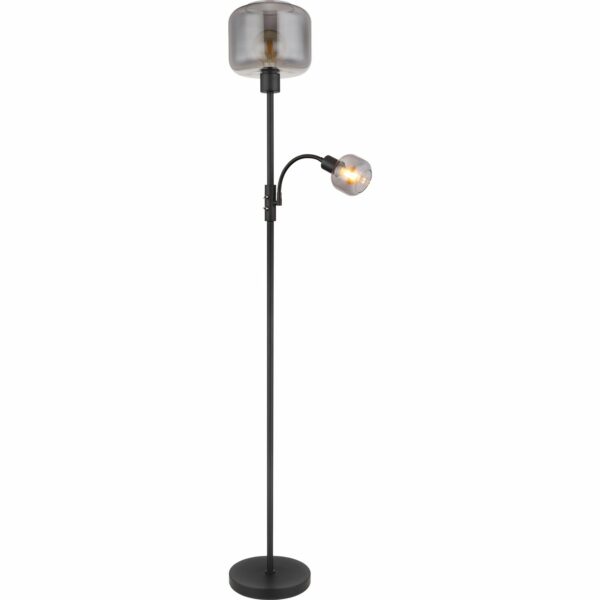 Globo Stehlampe 2-flammig Schwarz matt-Rauchfarben 250 x 1650 mm