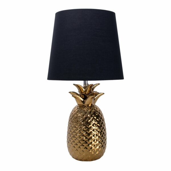 Näve Tischleuchte Keramik Ananas Gold 45 cm