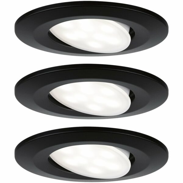 Paulmann LED-Einbauleuchte Calla rund 3x6 W Schwarz matt schwenkbar 4000K IP65