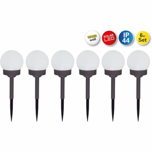 Näve LED-Kugelerdspiess 6er-Set